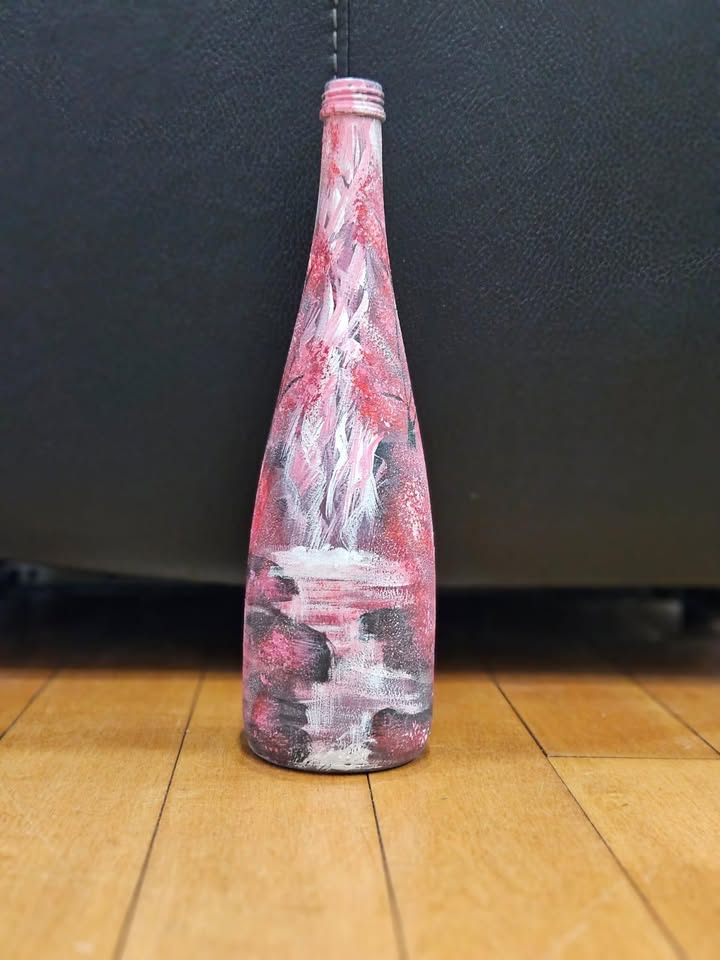 Decorated bottle artwork by Vidhi Shah