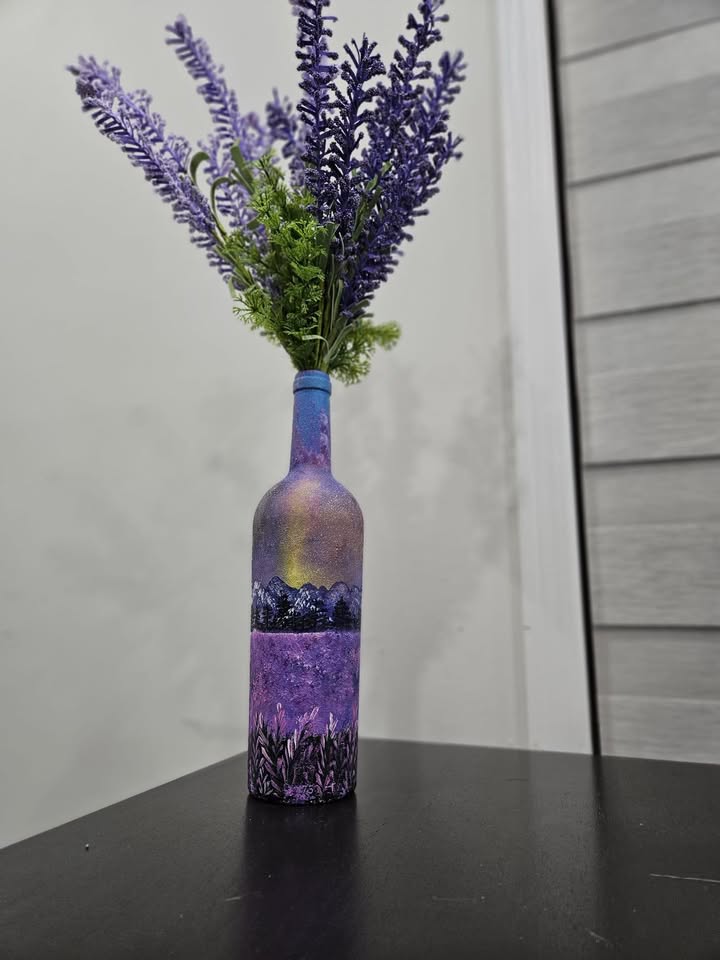 Decorated bottle artwork by Vidhi Shah