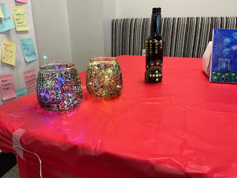 Decorative light vase artwork by Vidhi Shah