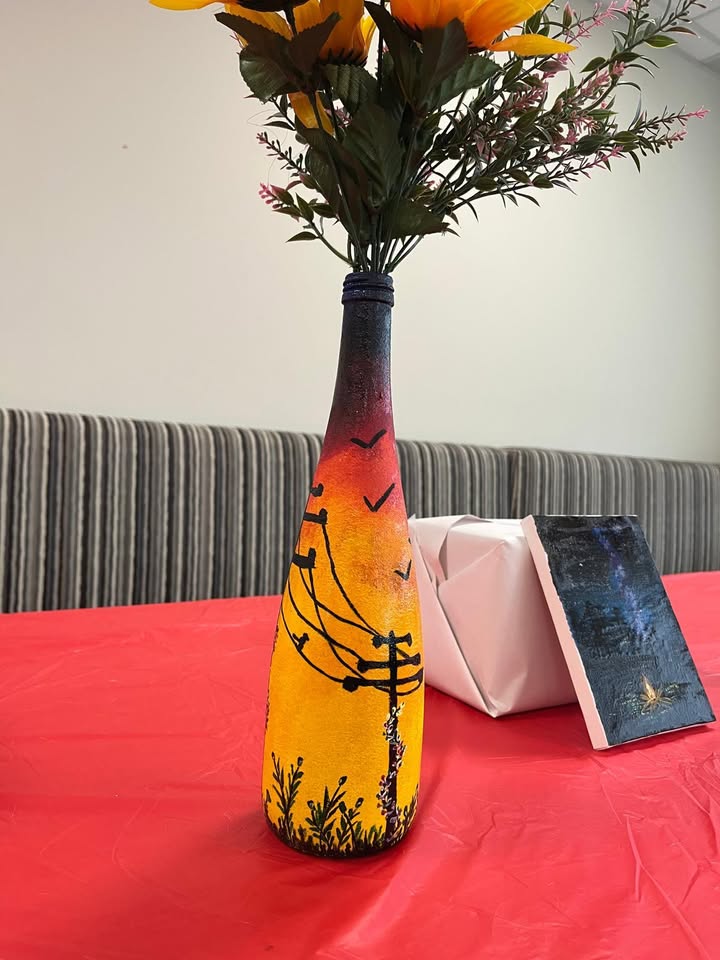 Decorative vase artwork by Vidhi Shah